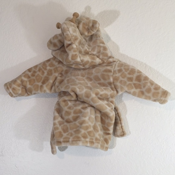 HB Giraffe Hooded Soft Plush Baby Bath Robe - Picture 2 of 4